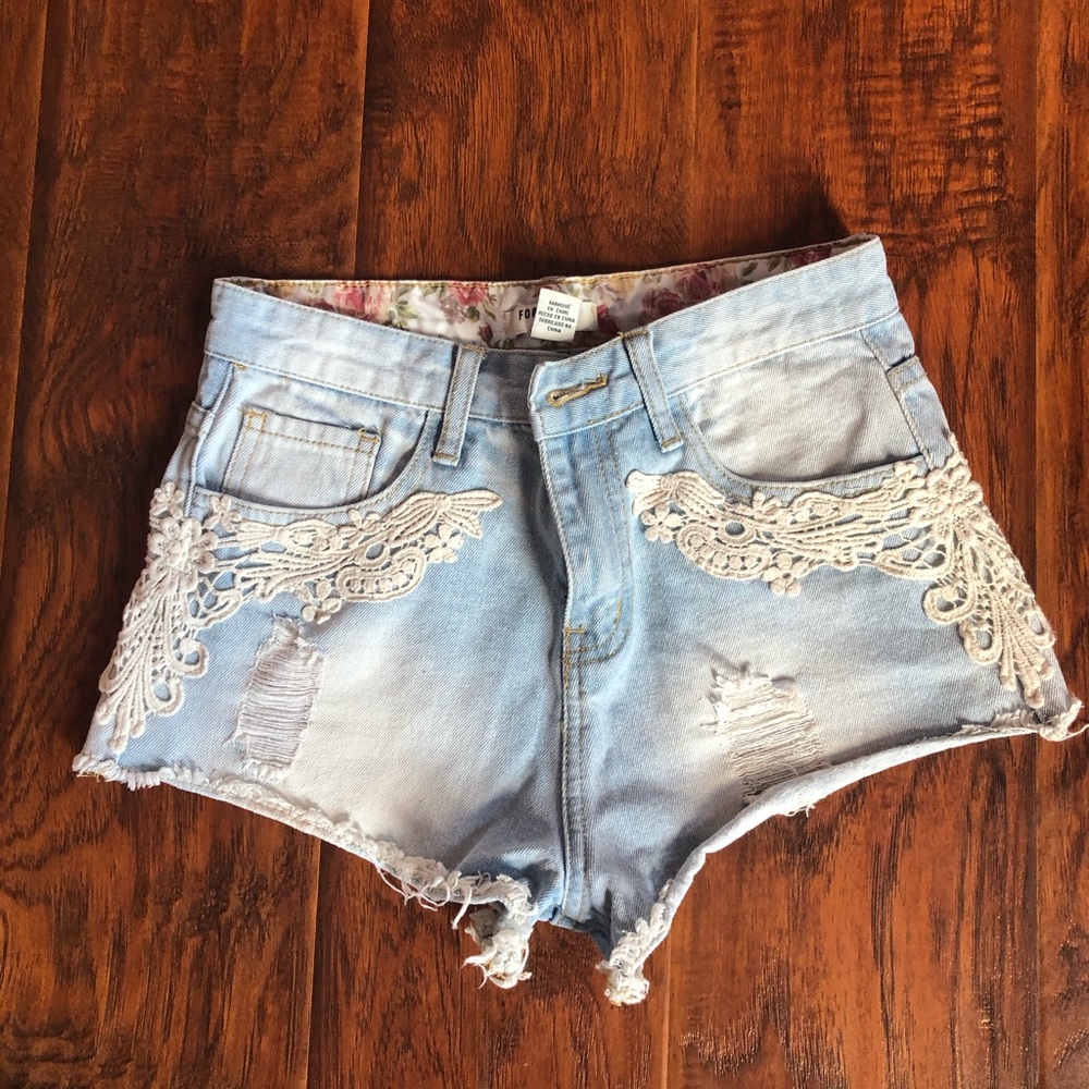 Lace Jean Shorts